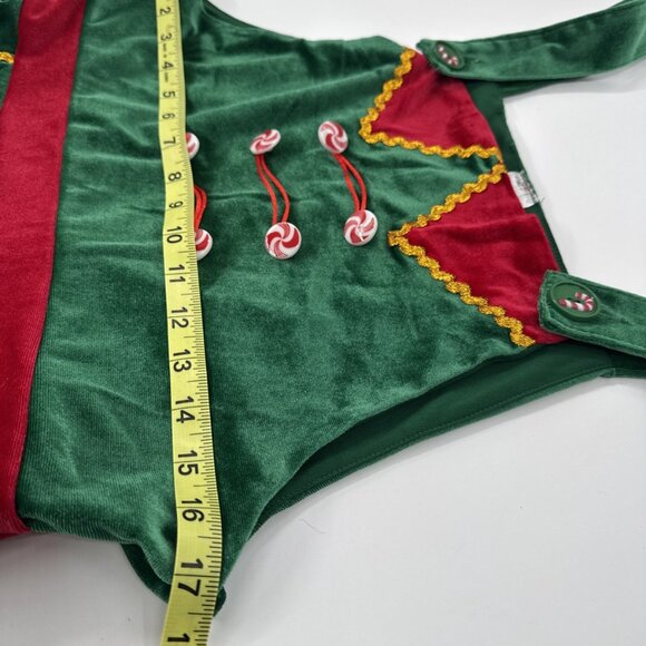 NOBO Christmas Bibs Nutcracker Elf Green Holiday Overalls Jumpsuit Juniors Large - Picture 7 of 10